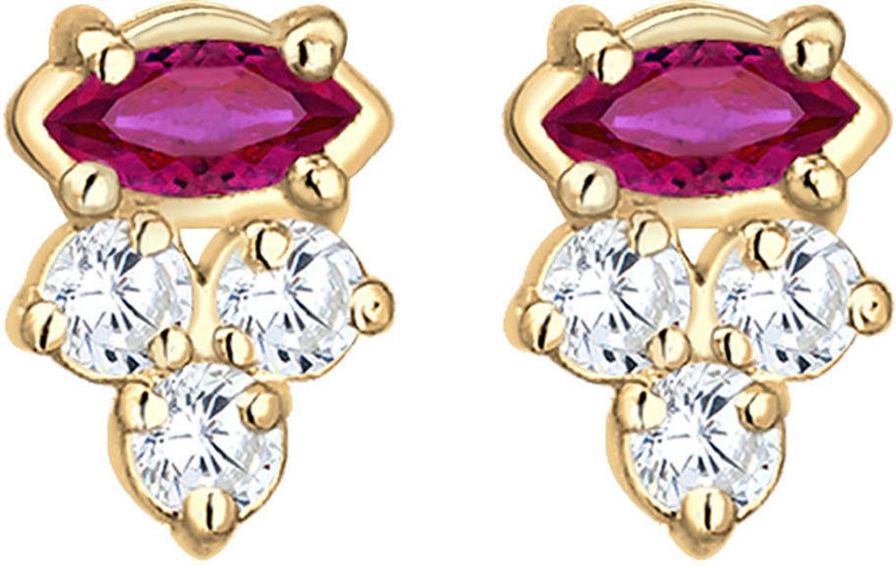Elli Paar Ohrstecker Schmuck Geschenk Silber 925 Ohrringe, mit Rubin (synth günstig online kaufen
