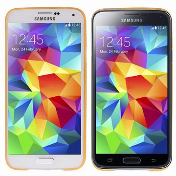 König Design Handyhülle Samsung Galaxy S5 Mini, Samsung Galaxy S5 Mini Handyhülle Backcover Orange