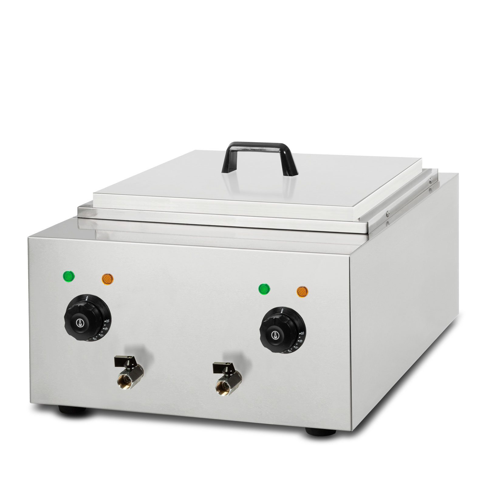 vertes Spaghettitopf Gastro Nudelkocher Pastakocher Teigwarenkocher aus Edelstahl, 2x 1700 Watt, 2 separate Kochbecken zu je 6 Liter