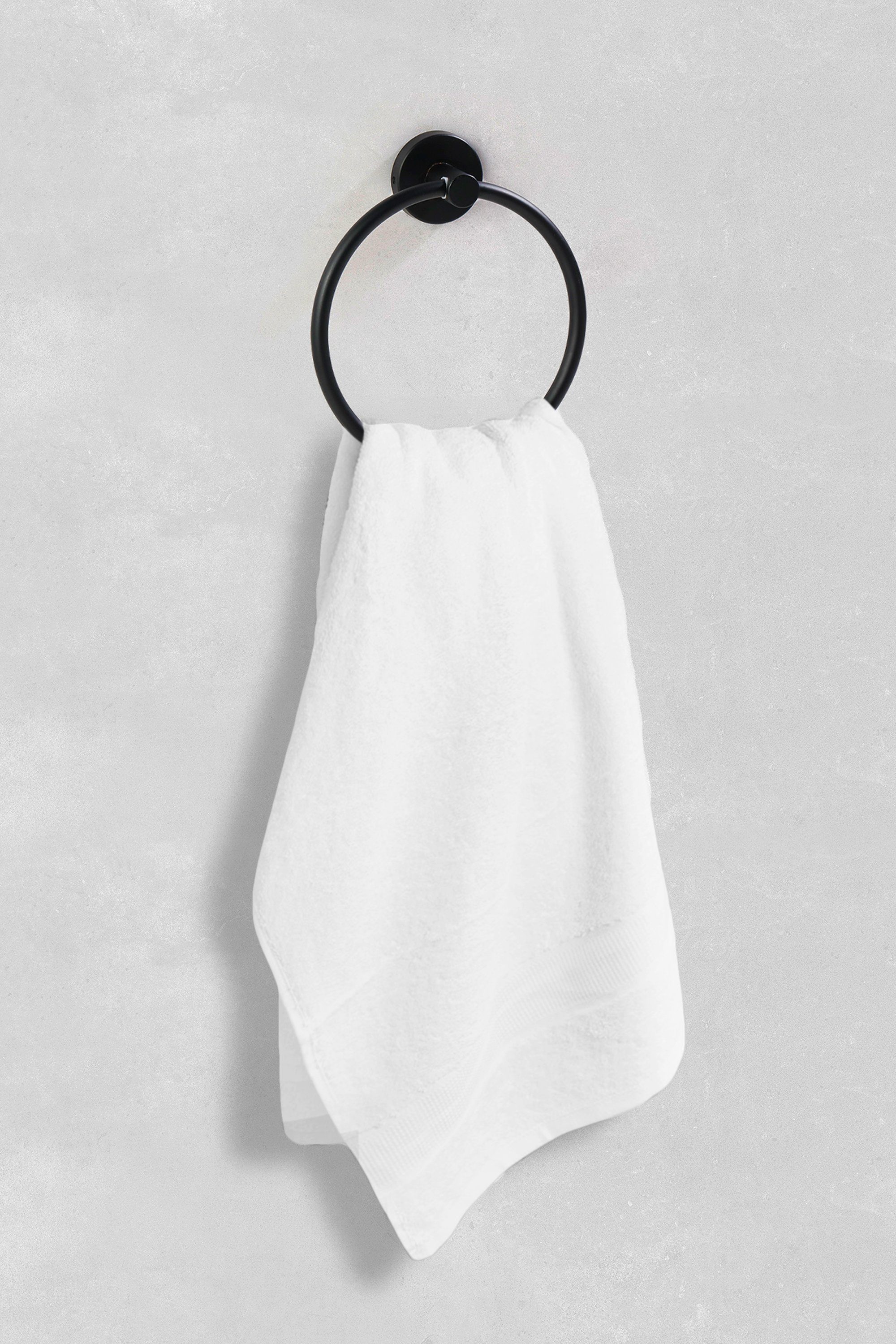 Ambrosya Handtuchring aus Badetuchhalter Handtuchhalter - Selbstmontage Handtuchring Halter Bad, Schwarz Edelstahl einfache