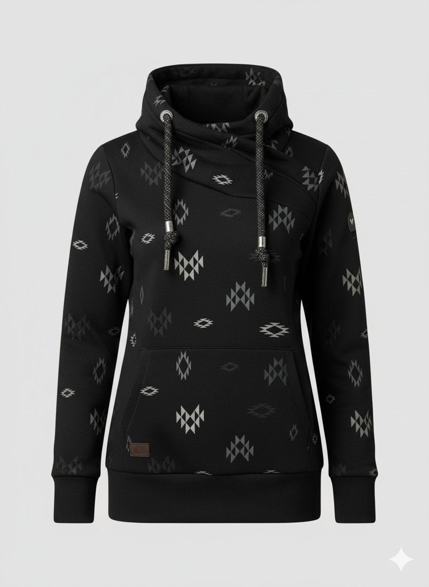 Ragwear Sweatshirt NESKA AZTEK O mit hohem Schalkragen, aus Baumwolle und Polyester, lockere Passform – Bild 3 von 3