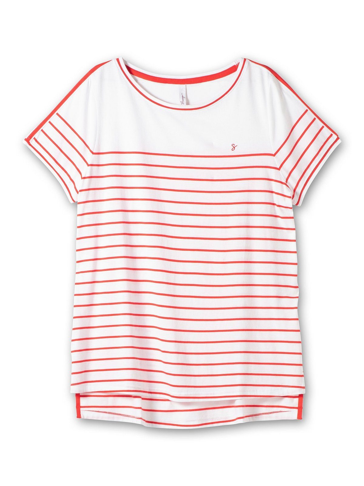 Sheego T-Shirt Große rot der Größen Schulter gemustert auf Zierband mit