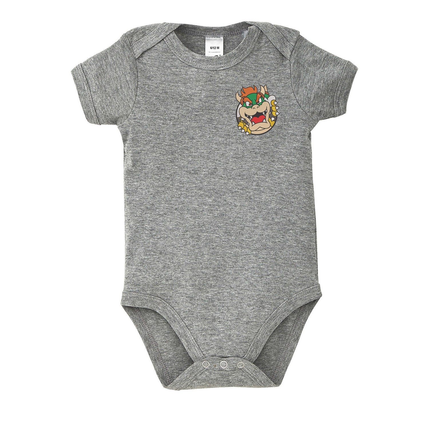 Blondie & Brownie Strampler Baby Kurzarmbody mit Drachenkopf Brustmotiv und Druckknöpfen (Einzelartikel) Drachenblick Monster Kurzarmbody