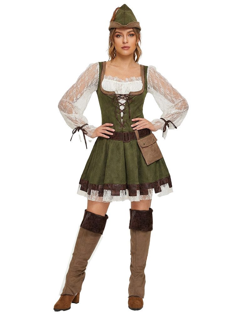 Funny Fashion Kostüm Kostüm Bogenschützin Jägerin Mittelalter