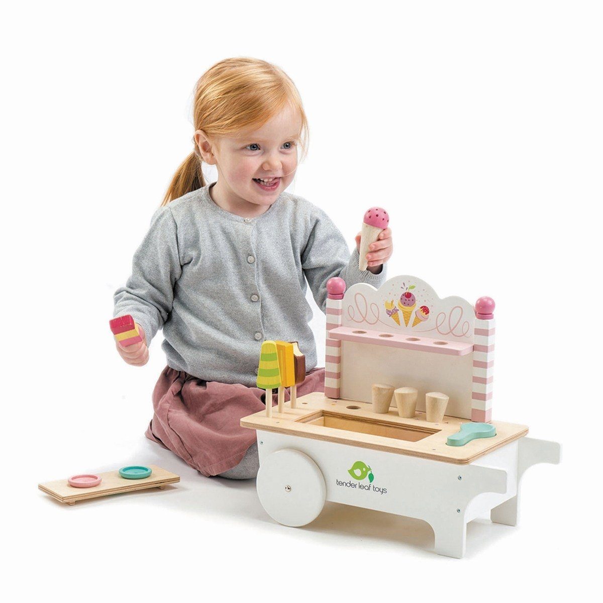 Tender Leaf Toys Kaufladen Eiswagen Rollenspiel Eisverkäufer Kinderspiel