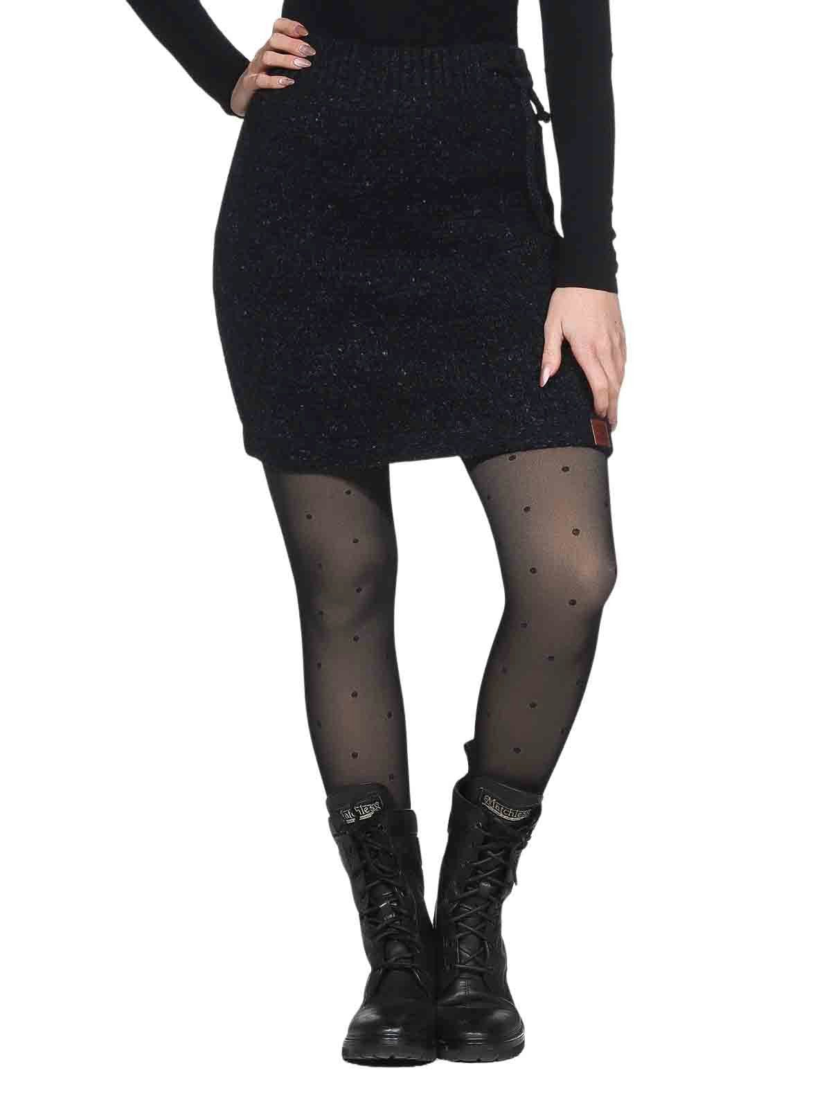 KUNST UND MAGIE Strickrock Klassischer Boho Strickrock Rock Winter Wolle