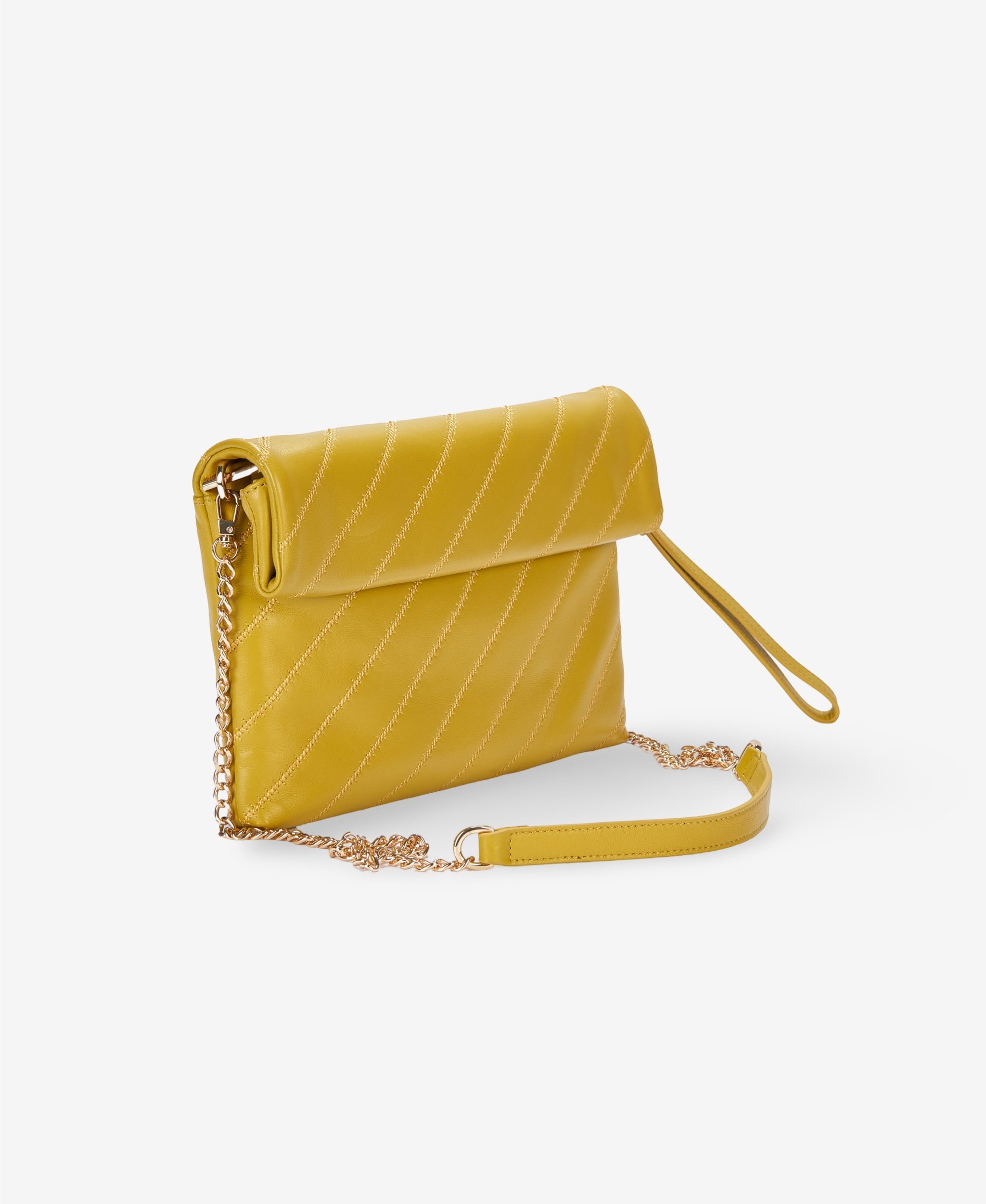 GLAMIRA Clutch Lisbon Light Gelbe Clutch (1-tlg), echt Leder