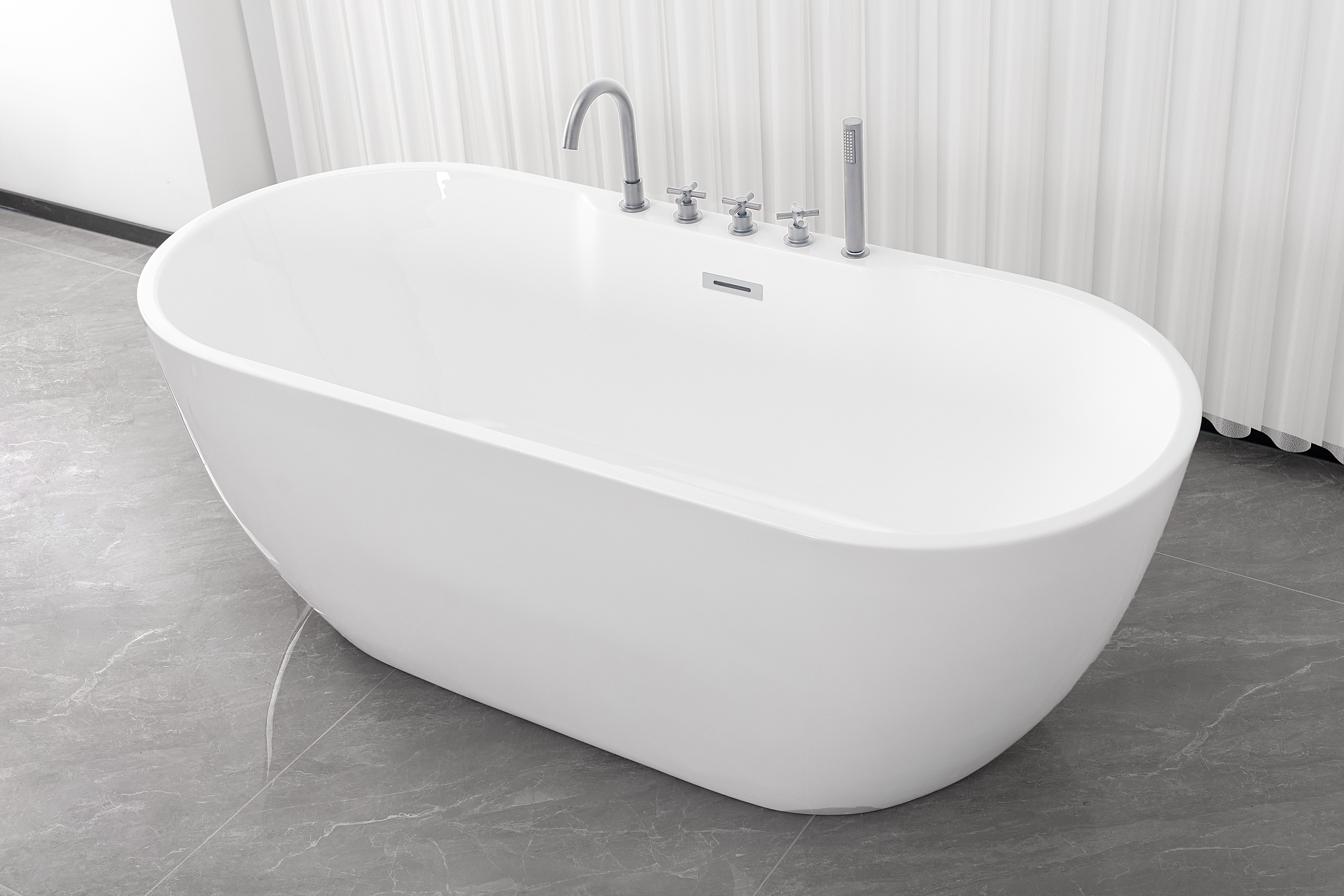 Sanotechnik Badewanne ARUBA, 170x75x58 cm, inklusive chromfarbener Armatur