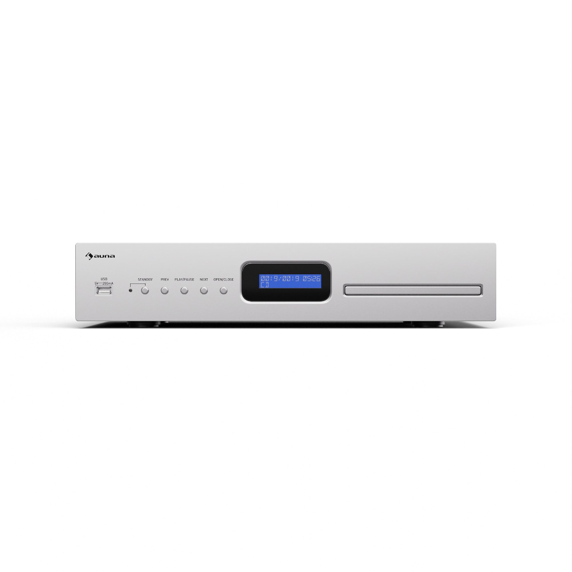 Auna auna Art22 CD-Player MP3 opt. silver Stereoanlage (FM-Radio, 3 W, Bluetooth CD Player MP3 Musik boombox)
