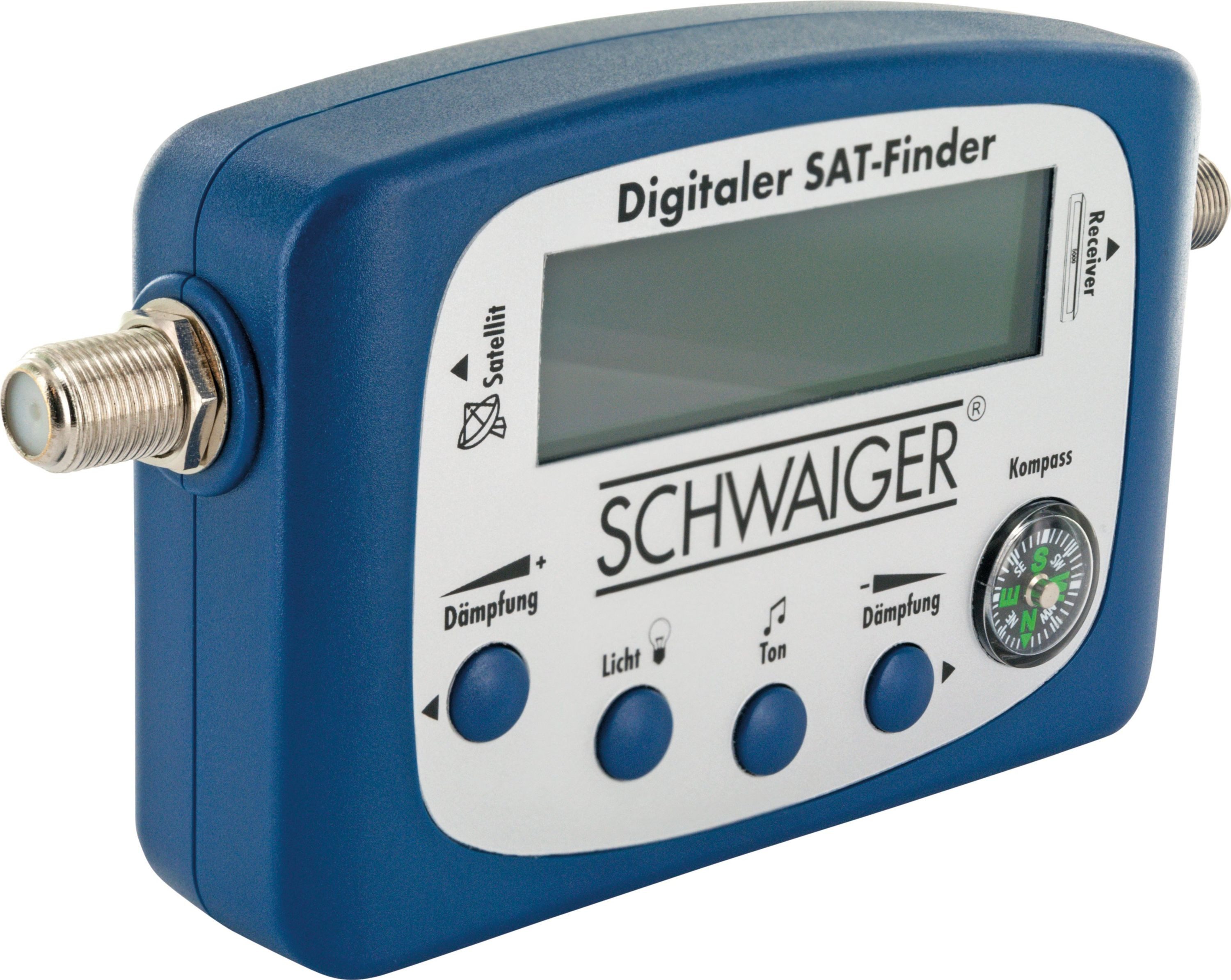 Schwaiger Satfinder 715170 (besonders f?r ASTRA und EUTELSAT geeignet, Stromversorgung ?ber angeschlossenen Receiver), Kompass f?r exakte horizontale Ausrichtung