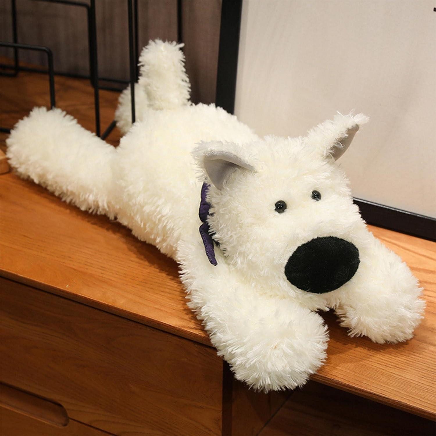 Kuscheltier Plüschtier Hund Kuscheltier Kawaii Plüsch Spielzeug Geschenk Weiß 65cm