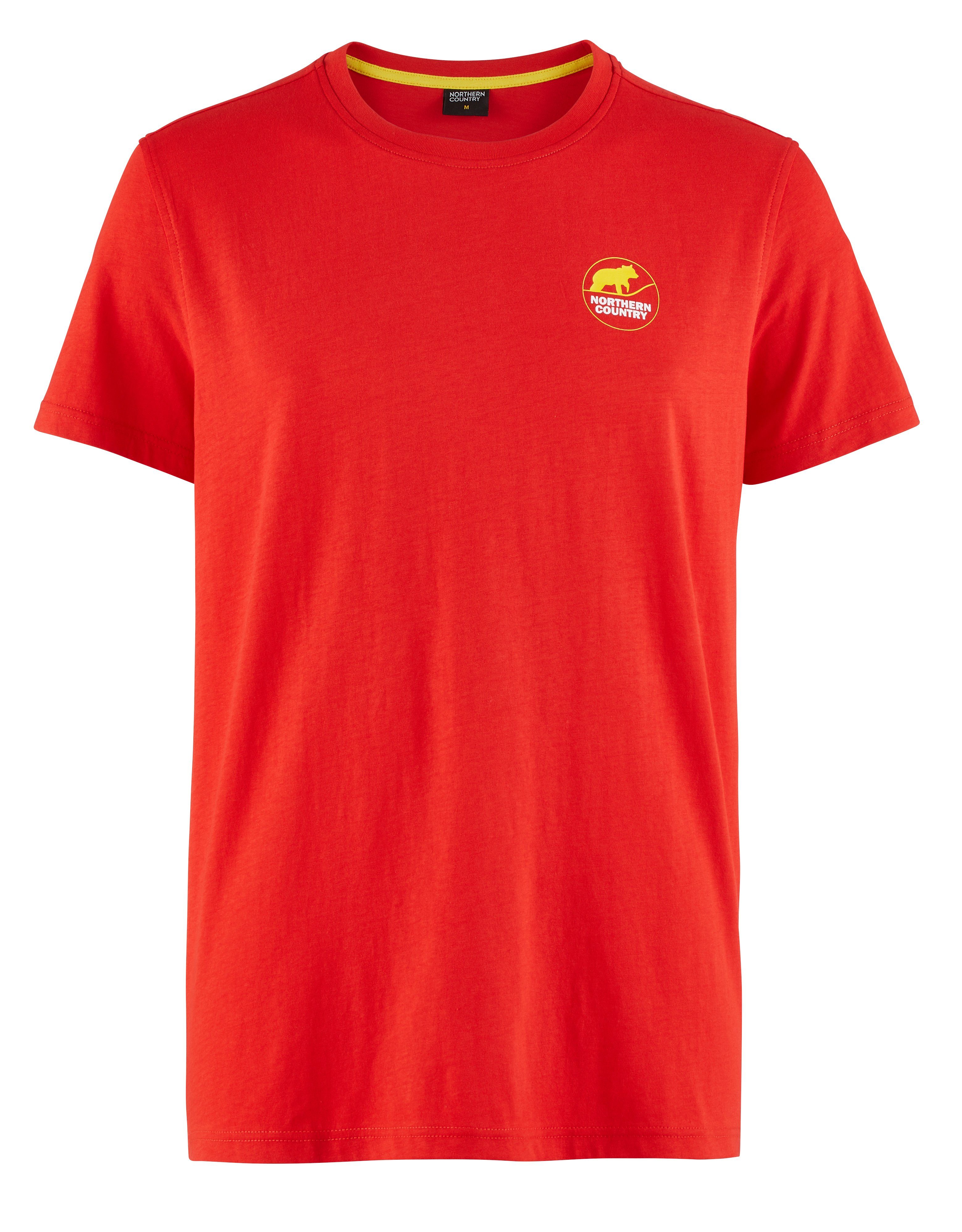 Northern Country Rundhalsshirt weicher Tragekomfort, ideal zum Arbeiten Fiery Red | T-Shirts