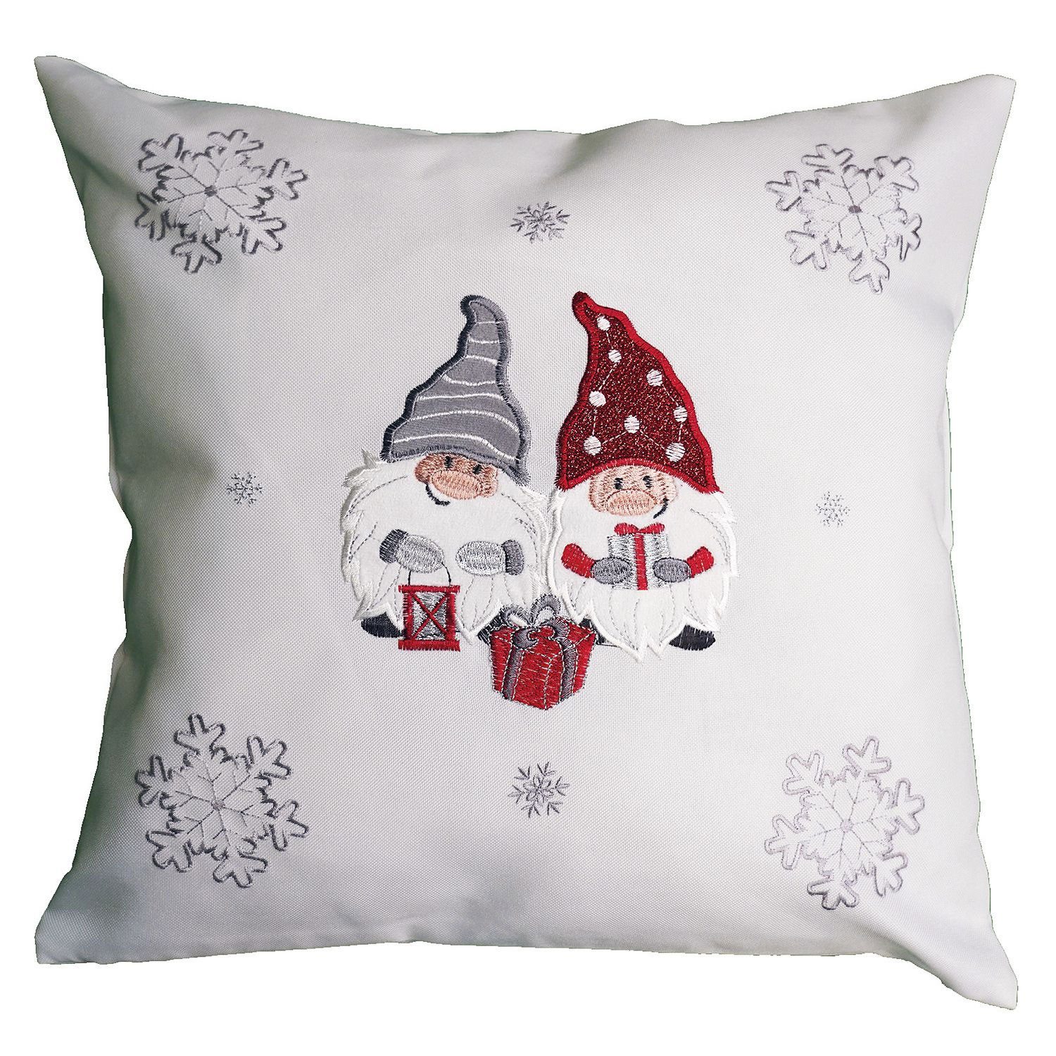 texpot Kissenhülle 40 x 40 cm mit Stickerei Wichtel Winter Weihnachten, (1 günstig online kaufen