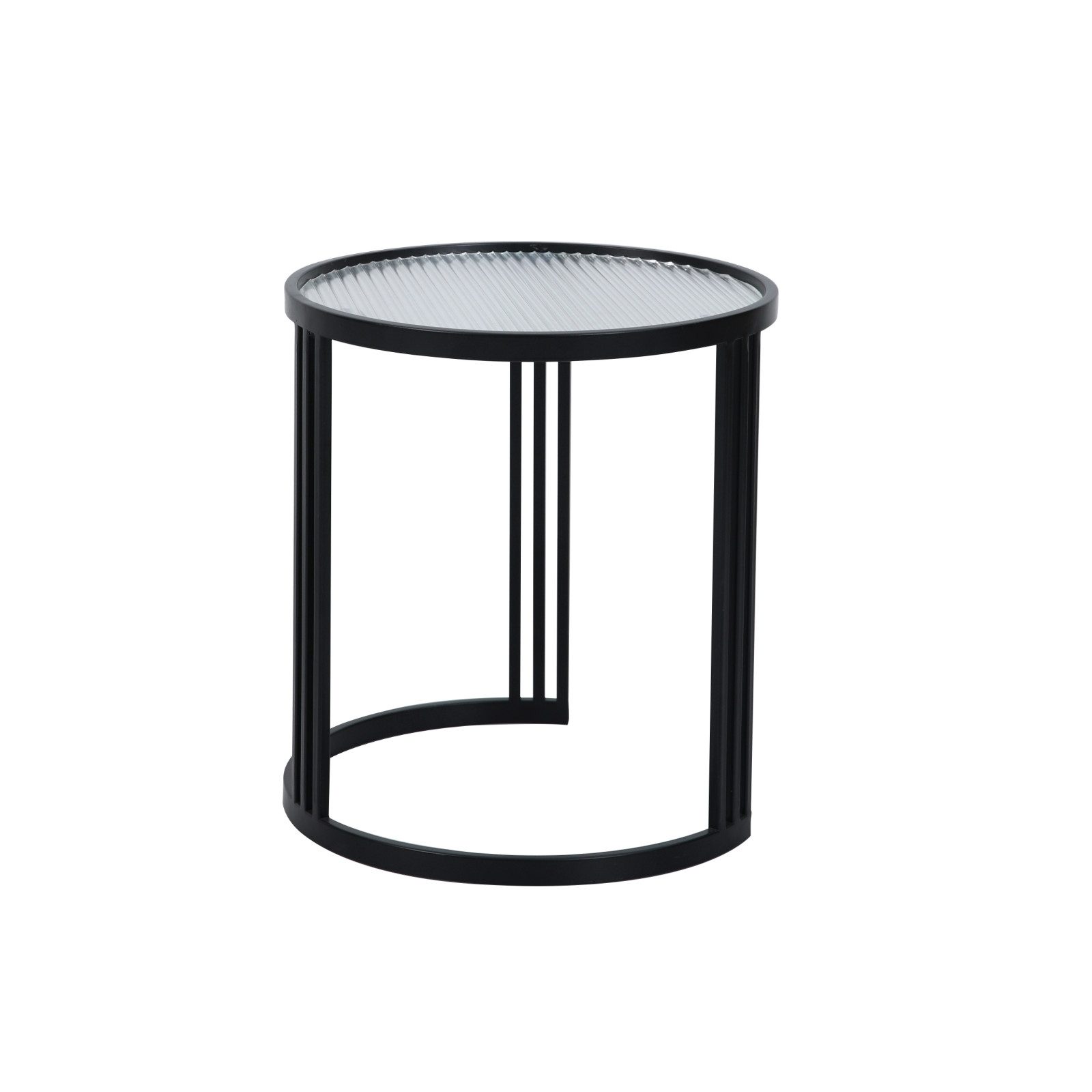 SVITA Beistelltisch LADAR (2er Set), Couchtisch Kaffeetisch Satztisch Rund Pulverbeschichtet, Schwarz