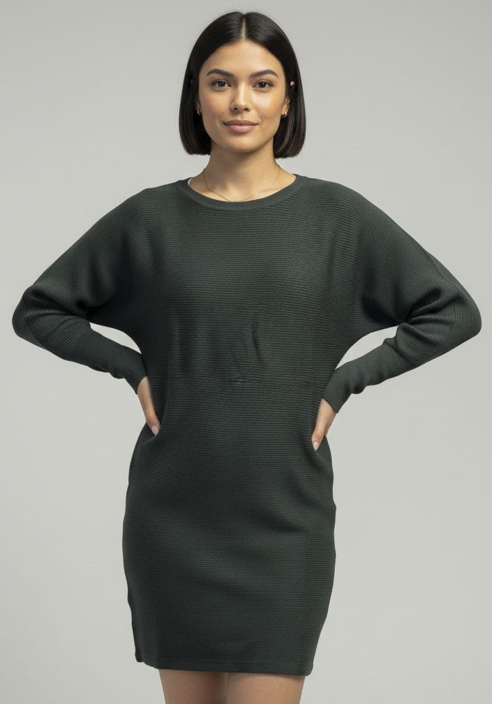 Laura Scott Strickkleid mit Fledermausärmeln und Rippstrick - NEUE KOLLEKTI günstig online kaufen