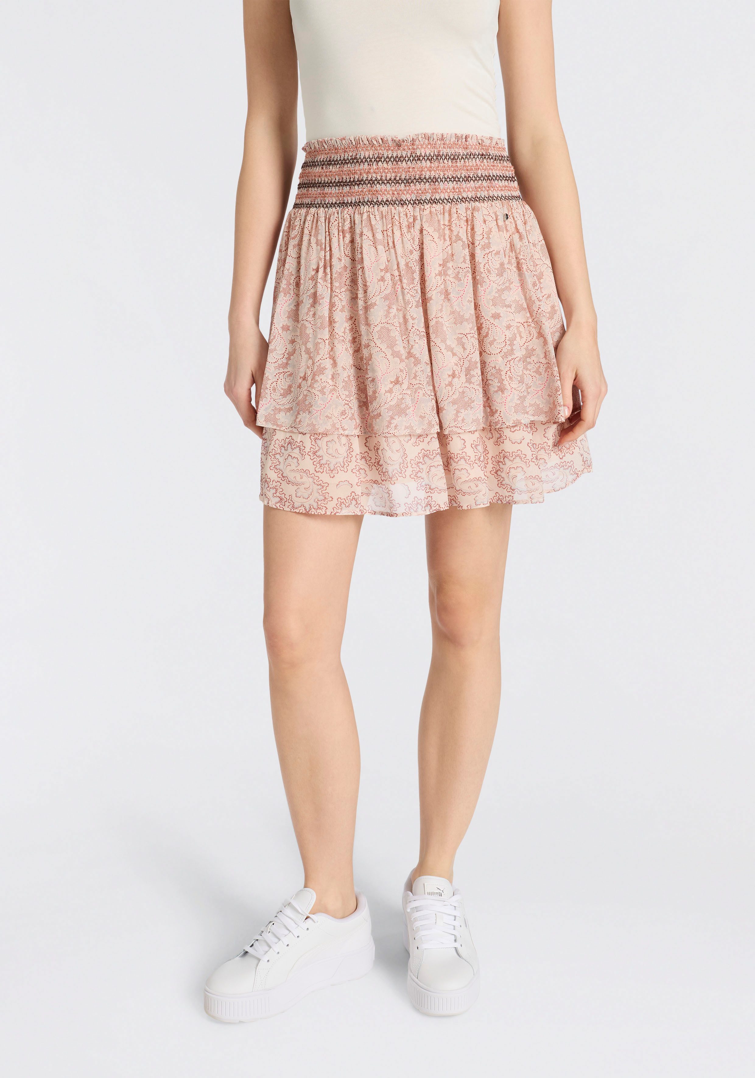 BOSS ORANGE Stufenrock Vesiana Premium Damenmode in Mini-Länge, Viskose