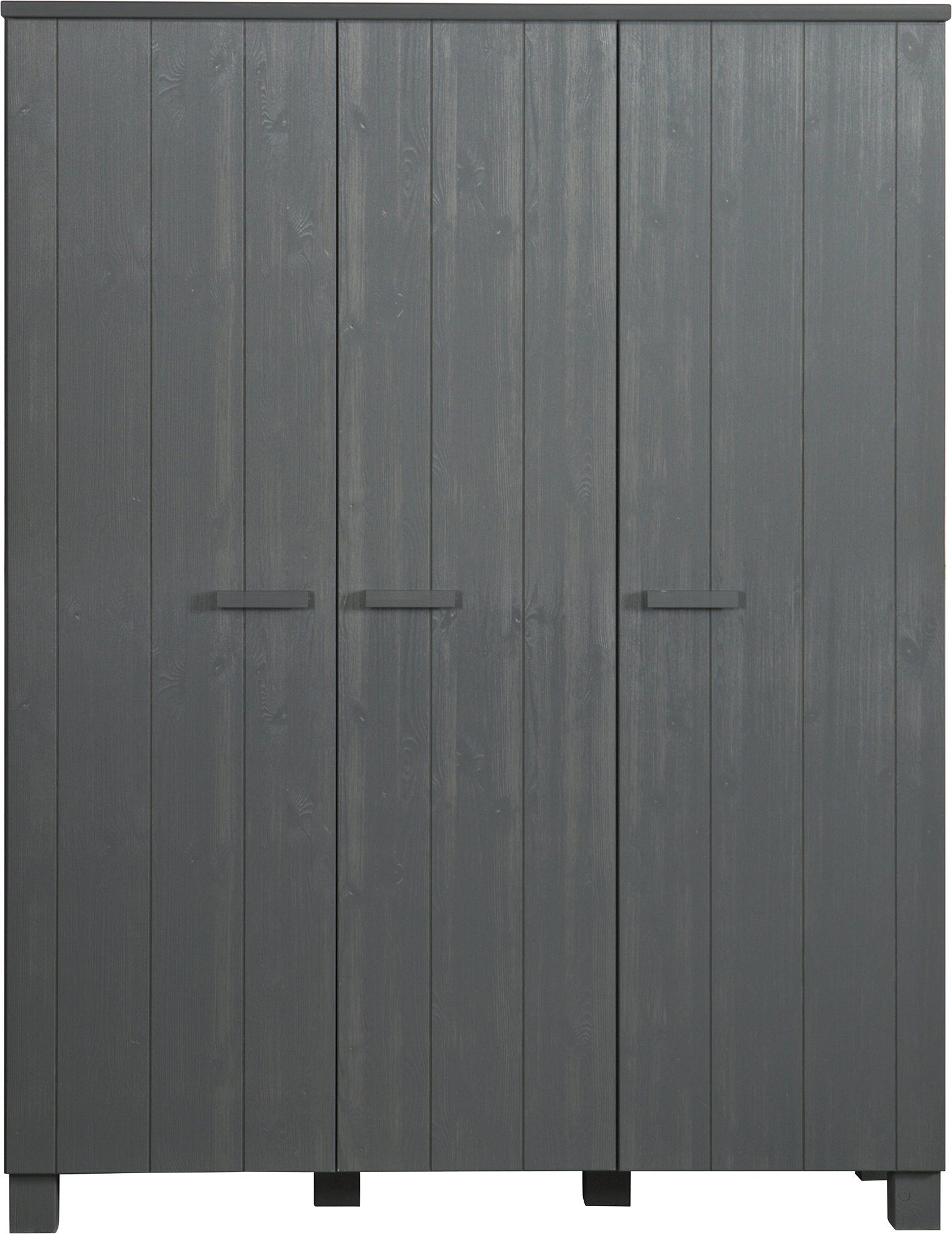 WOOOD Kleiderschrank Dennis Mehrzweckschrank mit gebürsteter Oberfläche FSC® Kiefer massiv, gebürstet, Höhe 202 cm