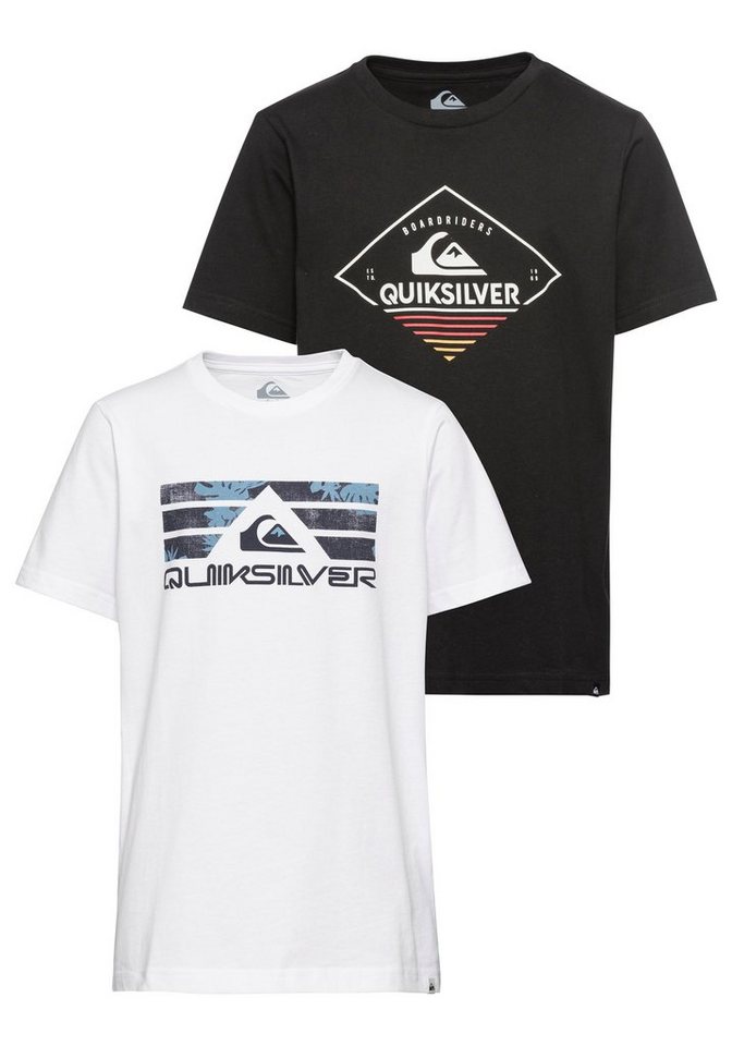 Quiksilver T-Shirt (Packung, 2-tlg., 2er-Pack), Weiche Ware aus Single  Jersey