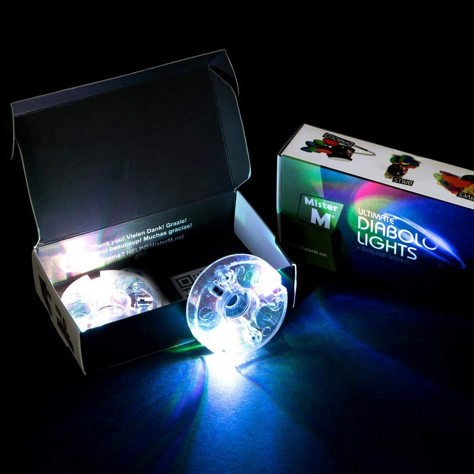 Mister M Zauberkasten 2 LED-Leuchten Set für Diabolo Jonglierkunst + Video,  (2-tlg)