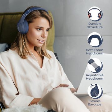 PowerLocus mit Konfortable weiche Ohrpolster Headset (Über-Ohr-Design für Isolation, weiche Ohrpolster, 50+ Stunden kabellose Nutzung, Klanggewaltiges Erlebnis,Komfort & Flexibilität, 40-mm-Treibern bieten)