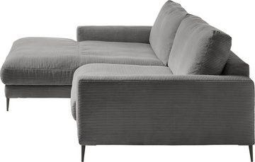 INOSIGN Ecksofa Downtown, B/T/H: 272/190/84 cm L-Form, weicher Sitzkomfort auch in Cord und Bouclé, incl. Zierkissen