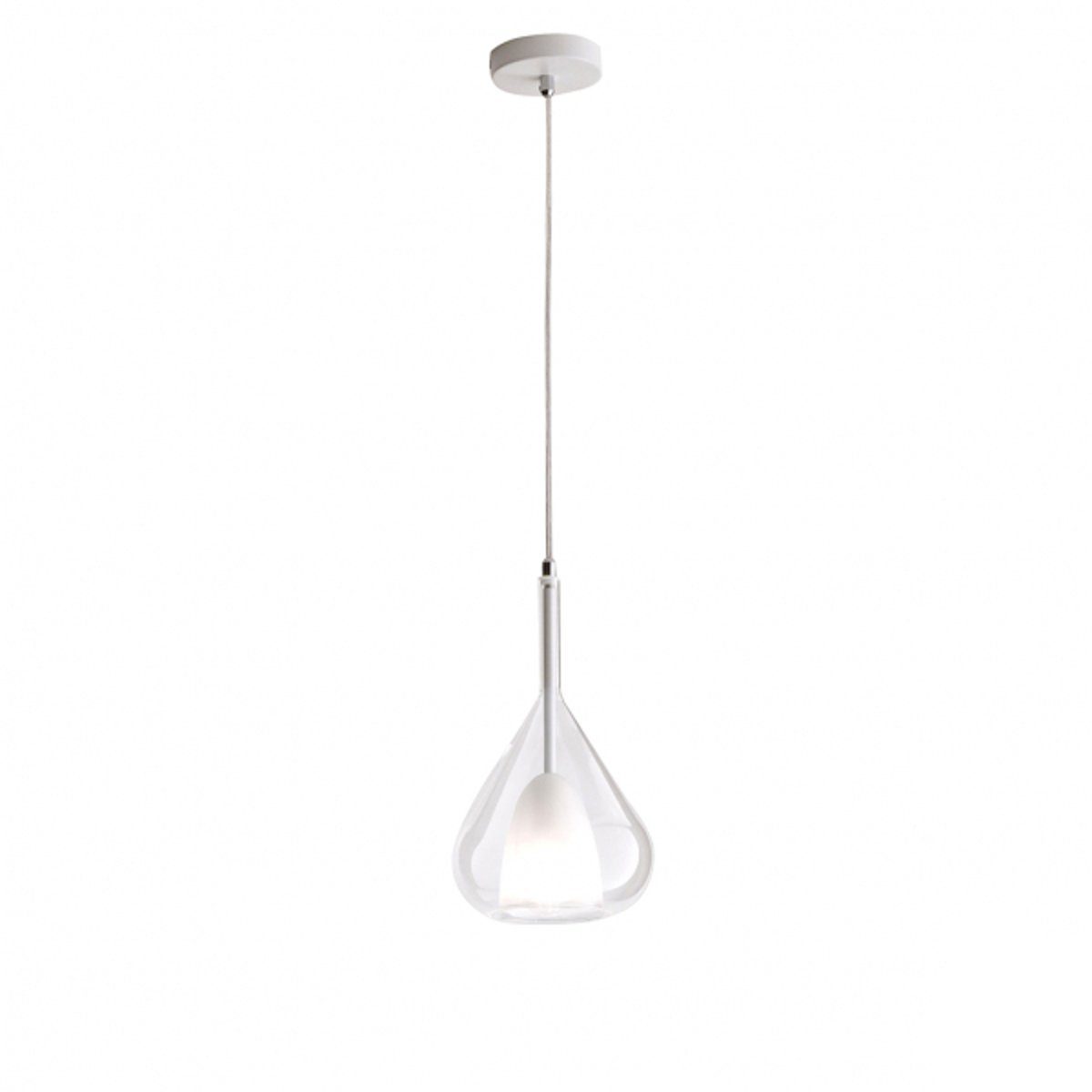 FABAS LUCE Pendelleuchte Lila 1-flammig, ohne Leuchtmittel, LED-Retrofit, Glasschirm in Grau, Bernstein oder Transparent