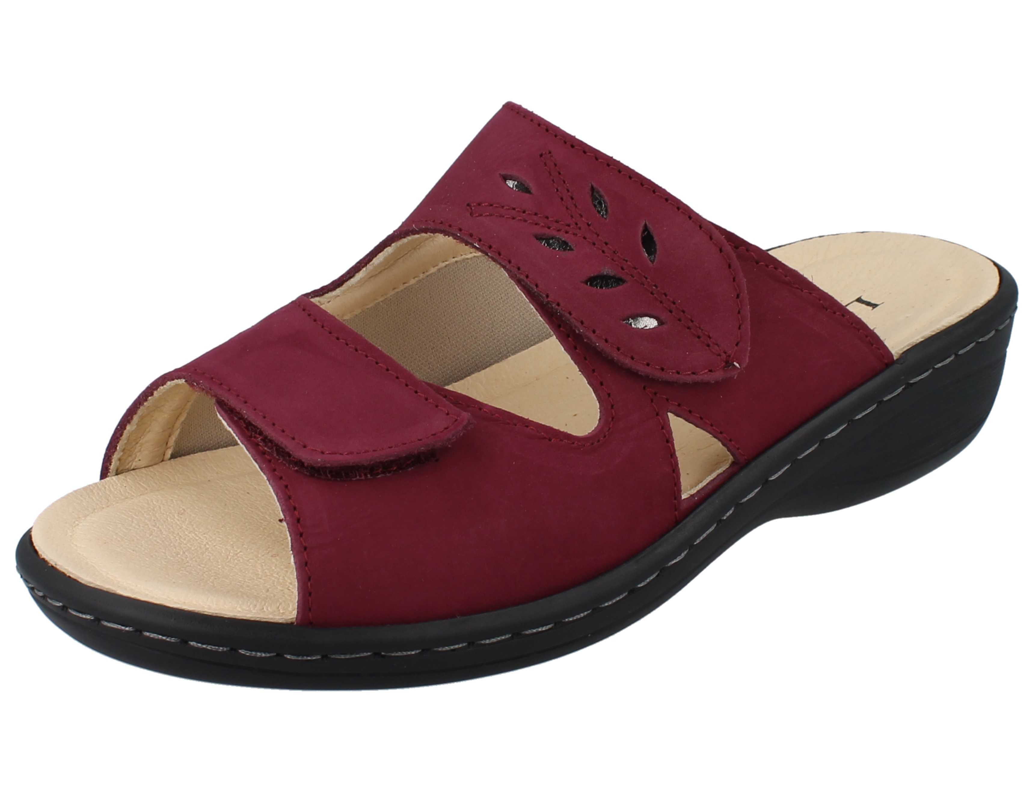 Longo LONGO Damen Pantolette beerenrot Nubukleder Stretch - Größe: 40 Pantolette