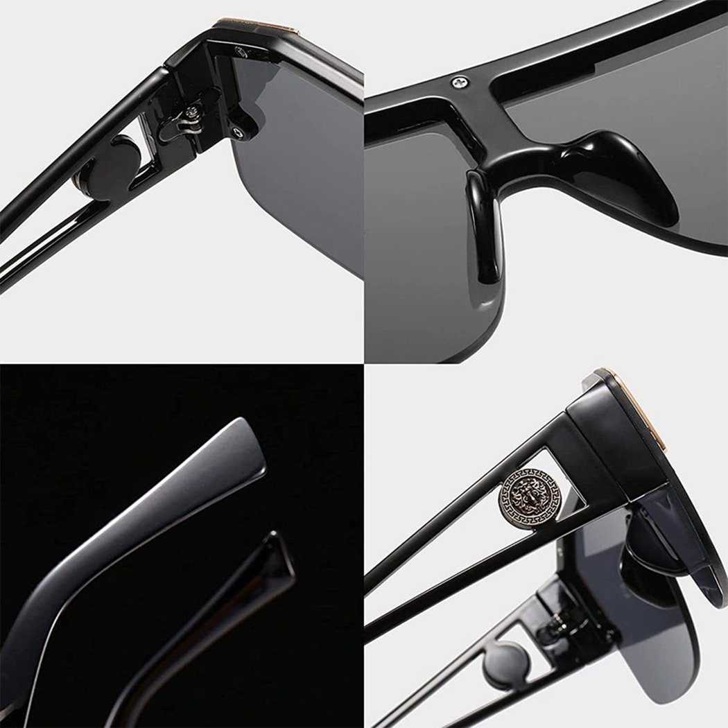 DAYUT Sonnenbrille schwarz Unisex groß (1-St) quadratisch Sonnenbrille