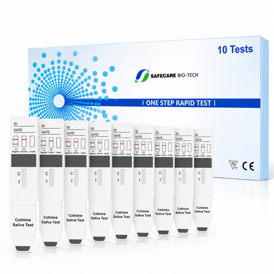 Safecare Bio-Tech Drogen-Schnelltest 10 Drogentest Schnelltest - THC hochsensibler Speicheltest, 1 Messparameter, Speicheltest, Spucktest, Lollytest, 10-tlg., THC-Schnelltest, Hohe Präzision und Zuverlässigkeit
