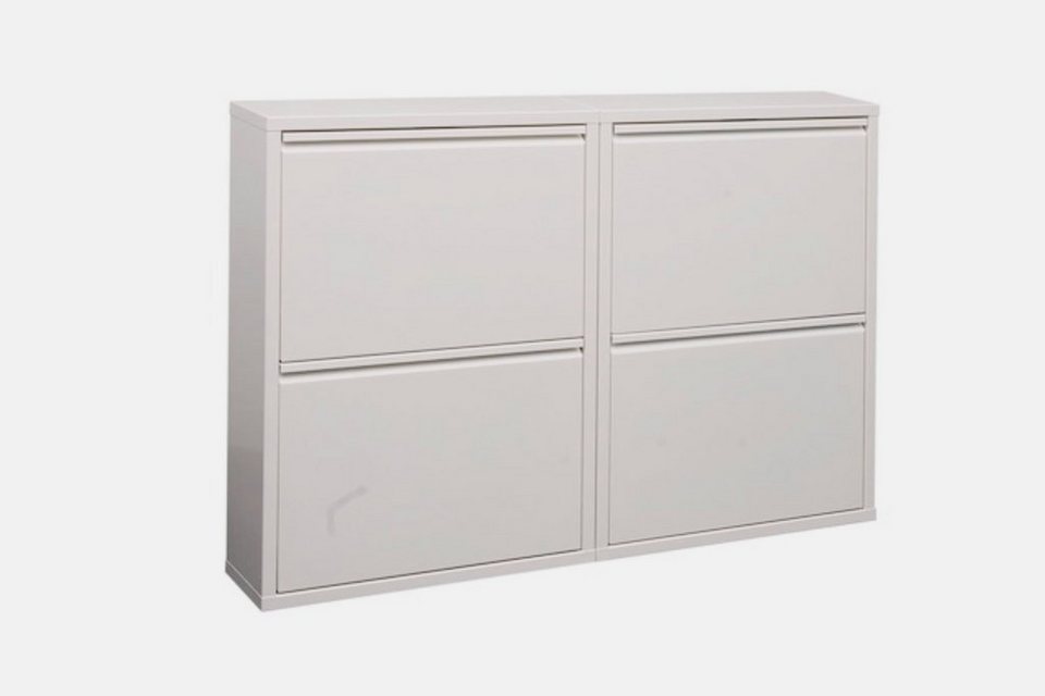k-hometrends Schuhschrank KEKE 2 -White XL stilvoller Schuhschrank,  schmaler Organizer, 100x70x15cm