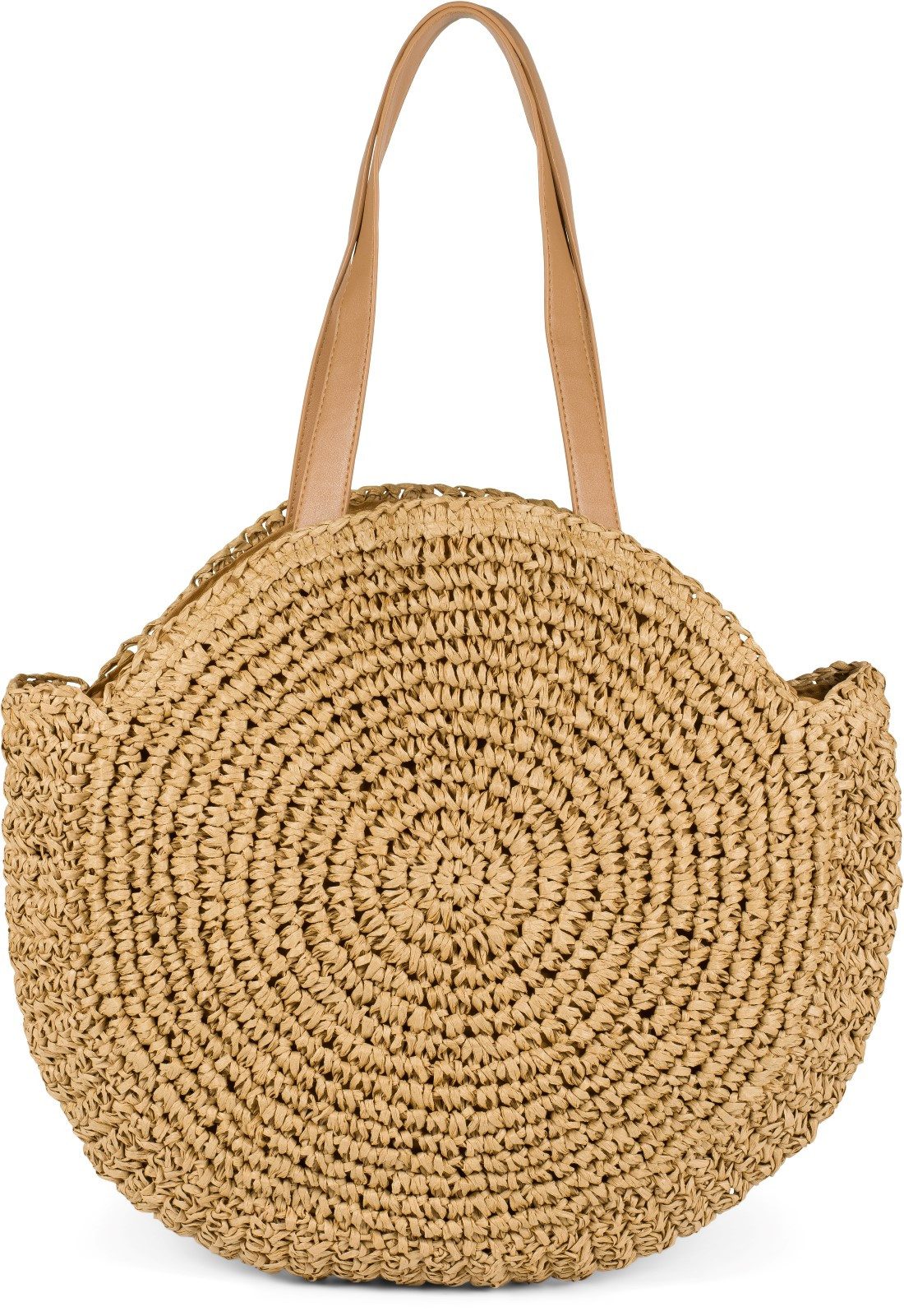 styleBREAKER Schultertasche Runde Flecht Schultertasche - Basttasche (1-tlg)