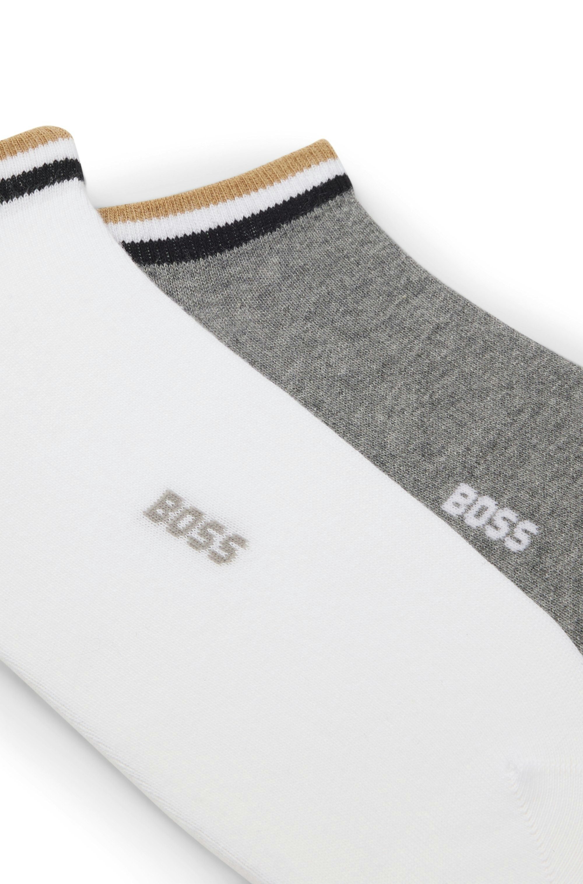 BOSS Sneakersocken 2P AS Uni stripe CC (Packung, 2er) mit geringeltem Abschluss