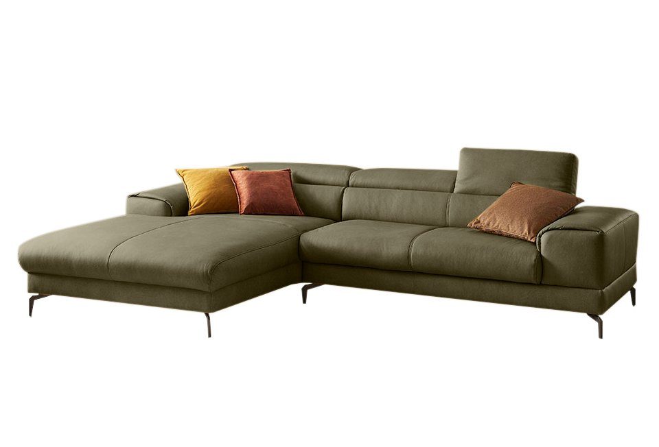W.SCHILLIG Ecksofa Piedroo, Designsofa mit tollem Sitzkomfort, elegant und bequem, L-Form, Kopfteilverstellung, wahlweise mit Sitztiefenverstellung, Breite 303cm