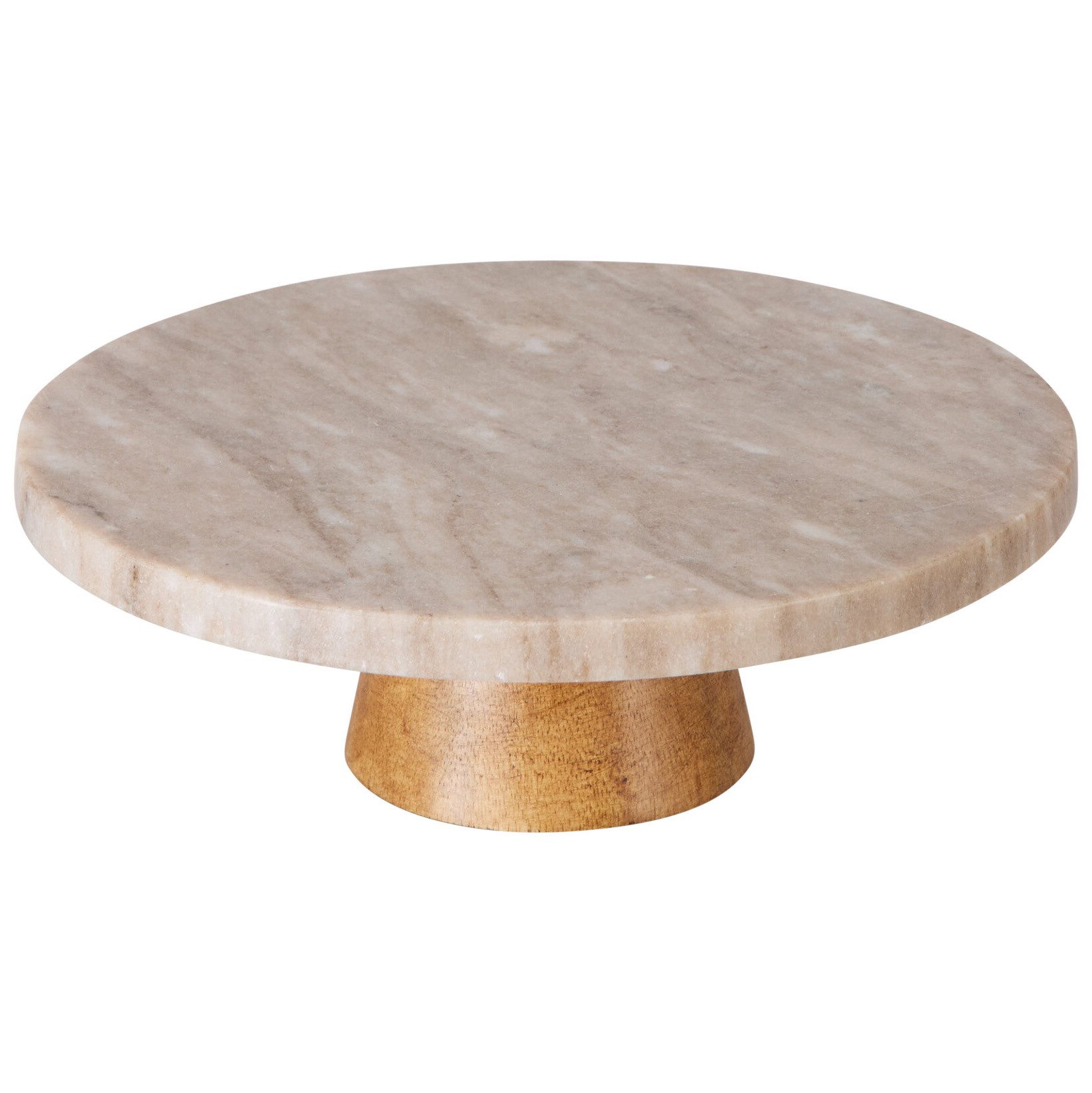 Excellent Houseware Servierständer Tortenplatte mit Fuß, keramik, beige, Ø 28 cm x 9 cm, Keramik