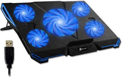 KLIM Notebook-Kühler »Cyclone«, KLIM Cyclone - Laptop Kühler + Ständer + Maximale Kühlung + Verhindere Überhitzung + Schütze Dein Laptop + 5 Lüfter 2200 & 1200 RPM + Cooling Pad für Computer PS4 Xbox One + Neue 2022 Version