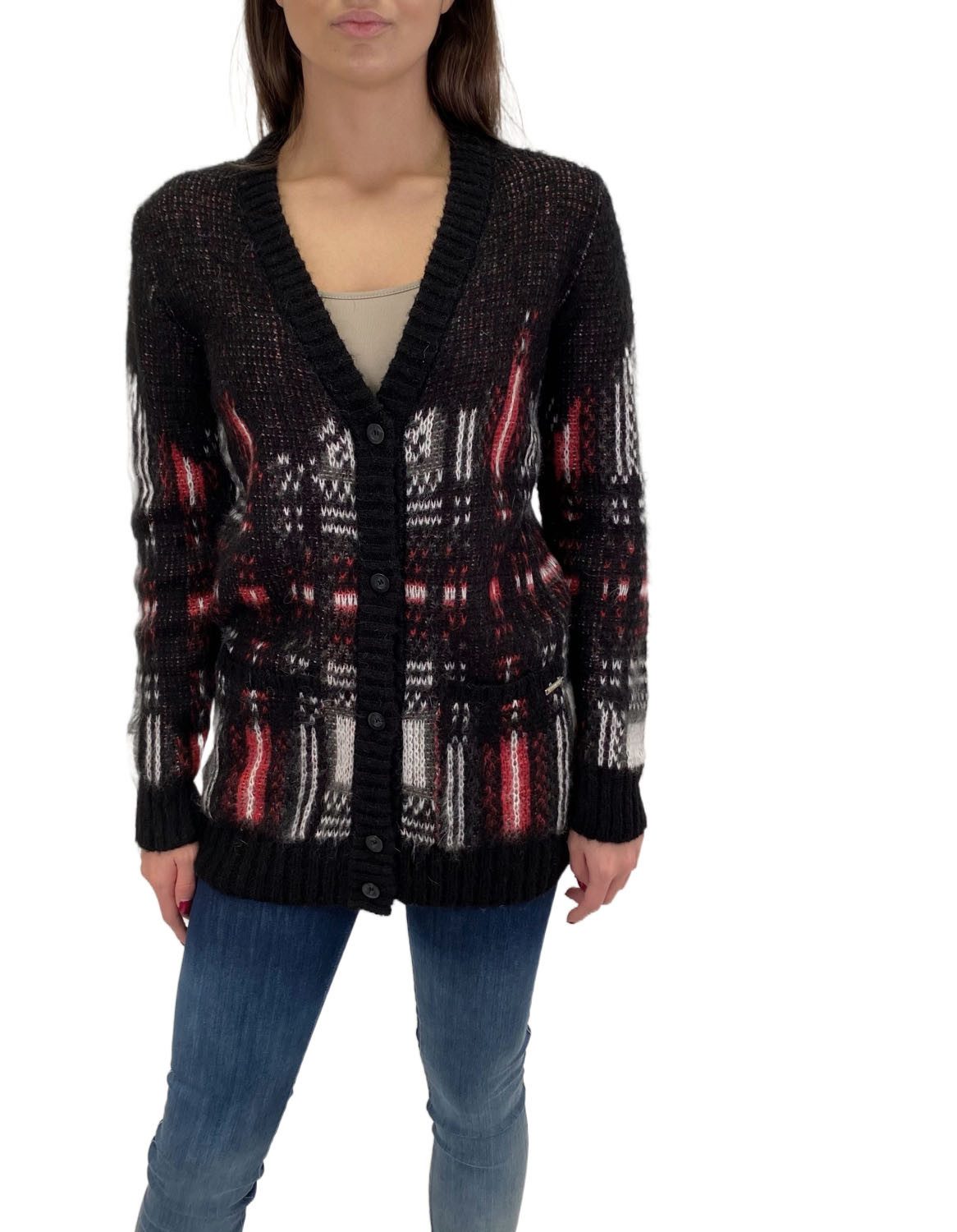Jacquardstrickjacke Diesel M-Homesick Cardigan Damen Strickjacke