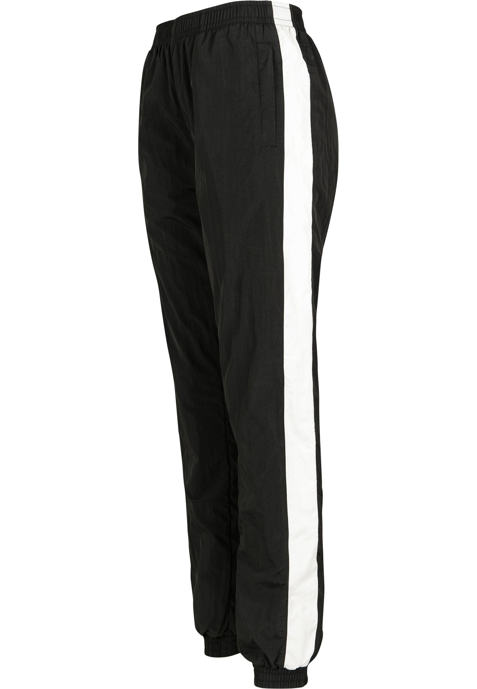 URBAN CLASSICS Stoffhose Damen Ladies Striped Crinkle Pants (1-tlg) black/white