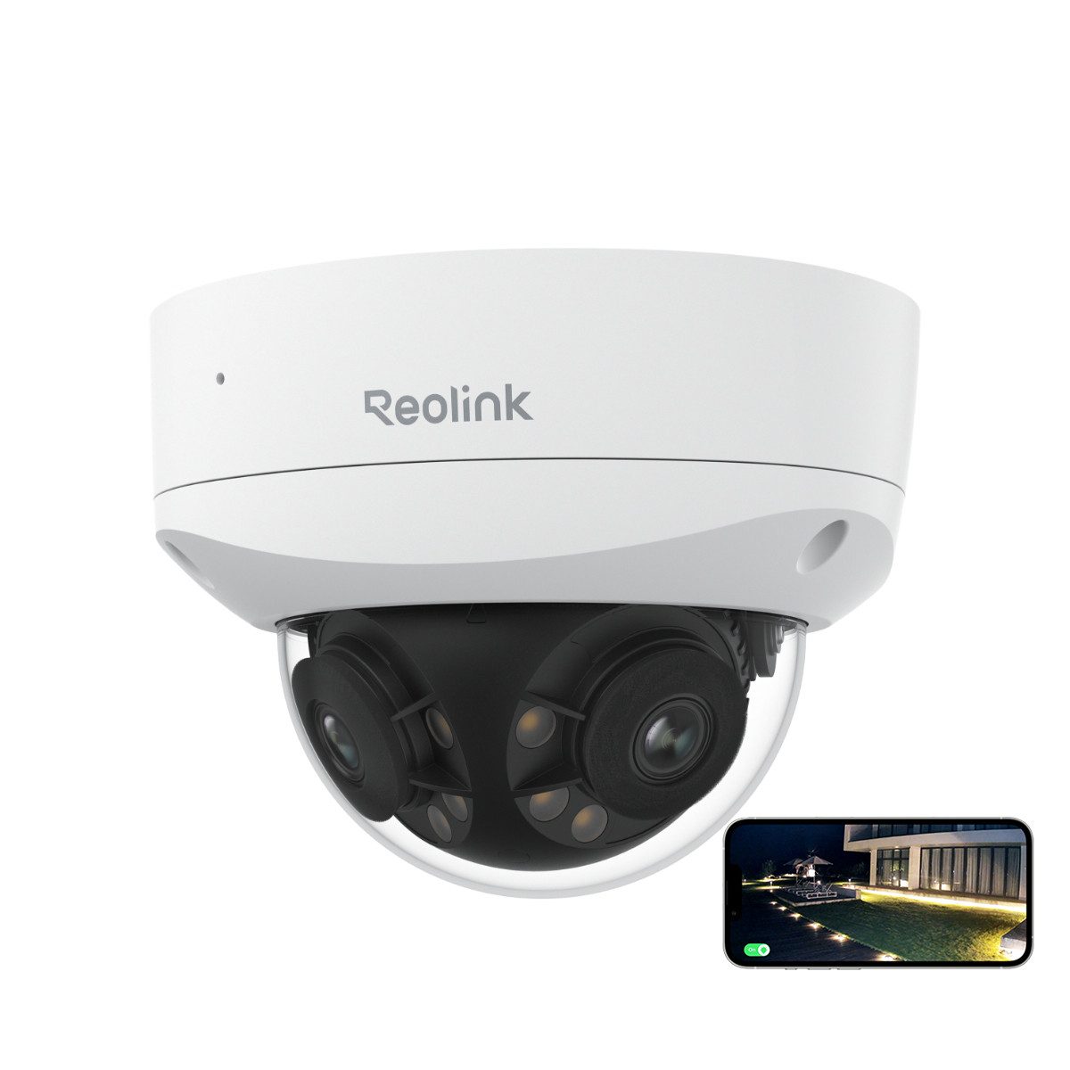 Reolink Überwachungskamera PoE 4K 8MP IK10 (Außenbereich, Duo Vandalismusschutz Serie, 180° Panorama, Spotlight-Nachtsicht, Vandalismusschutz, 2-Wege-Audio)