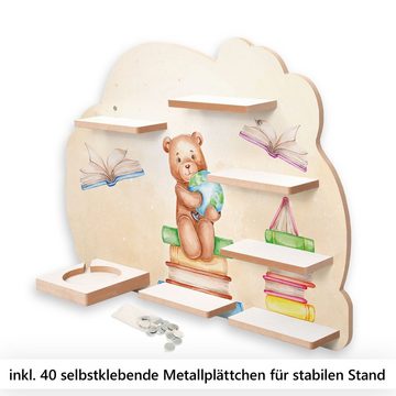 Kreative Feder Wandregal MUSIKBOX-REGAL Teddy Lesespaß, für TONIE-BOX und TONIES inkl. 40 Metallplättchen