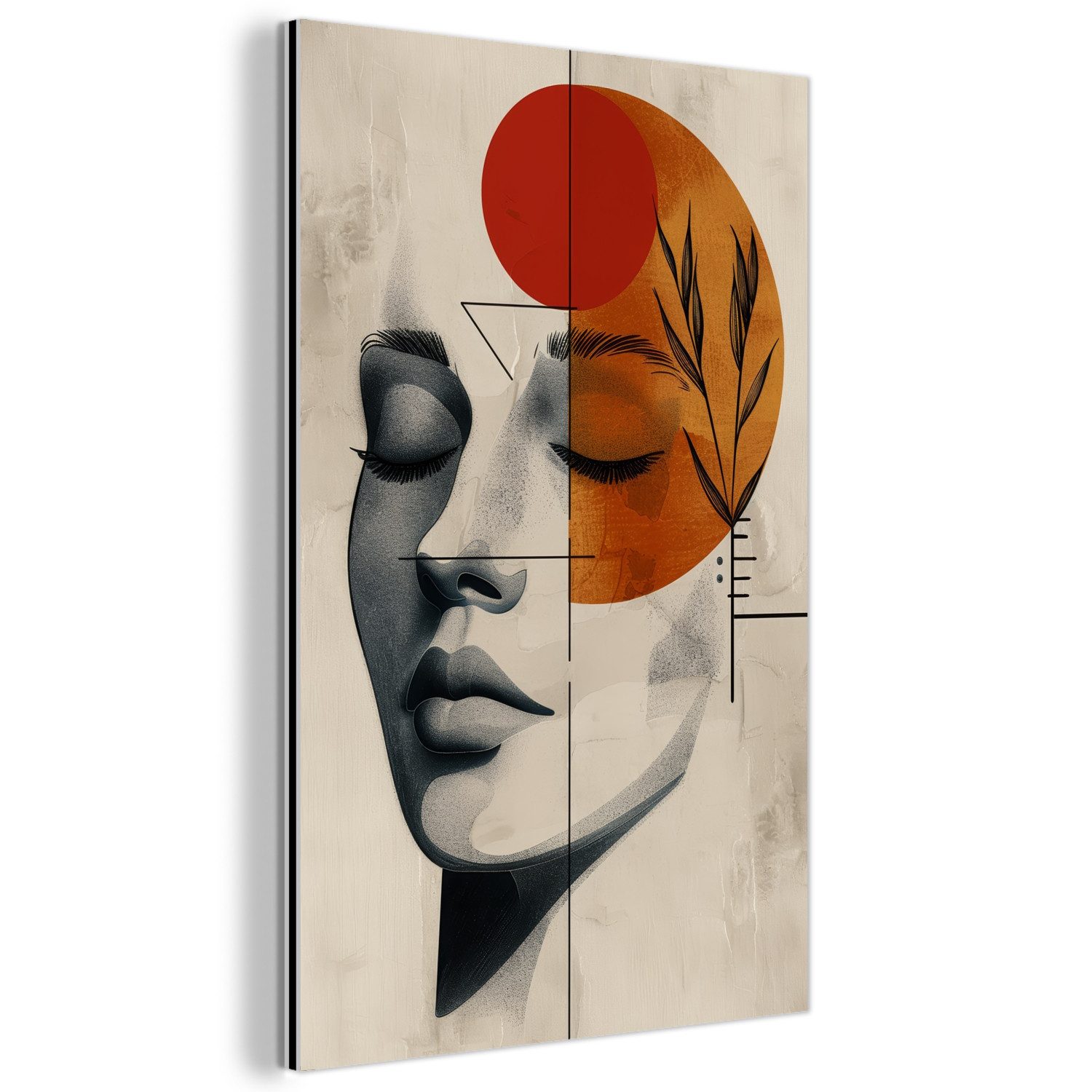 MuchoWow Metallbild Gesicht - Kreise - günstig online kaufen