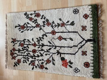 Orientteppich Perser Gabbeh Teppich flowers 90×60 Unikat Handgeknüpft Bio, Morgenlandbazar, Einzelstück Weltweit nur 1 Exemplar