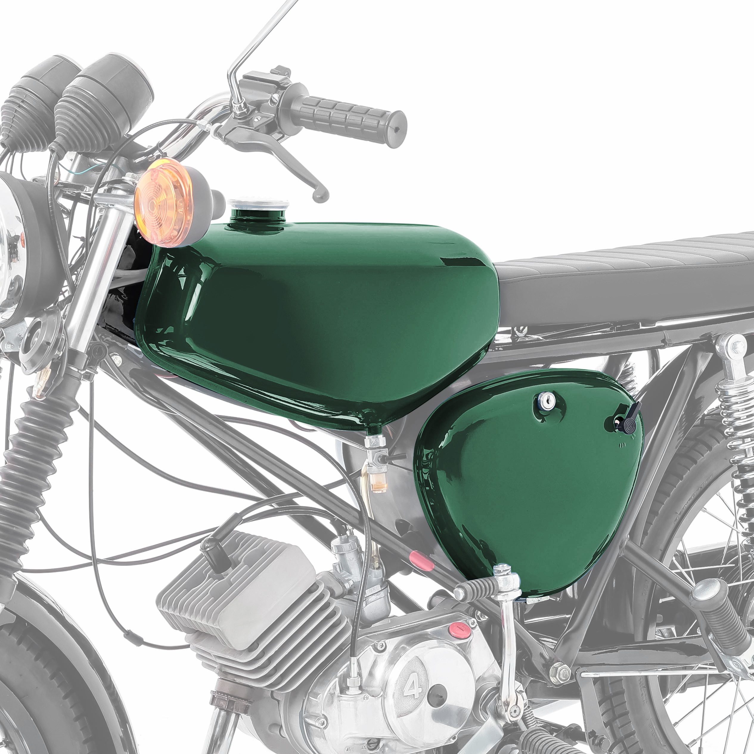 Craftride Halter Tank / Benzintank für Simson S51 / S50 / S70 mit Seitendeckel dunkel g