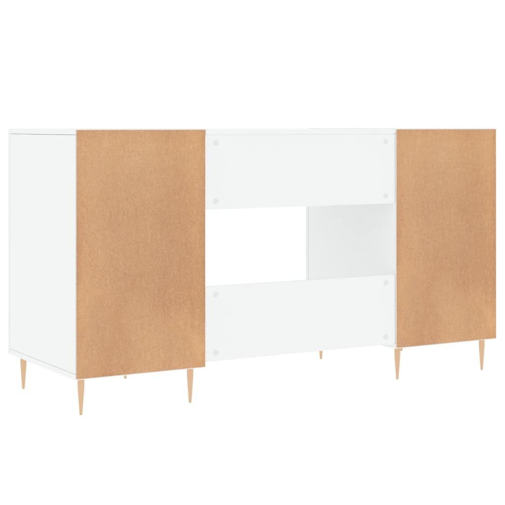 furnicato cm Schreibtisch Holzwerkstoff Hochglanz-Weiß 140x50x75