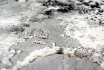 Wollteppich Teppich Wollteppich Marmor Muster grau creme, Carpetia, rechteckig, Höhe: 12 mm, Maschinengewebt