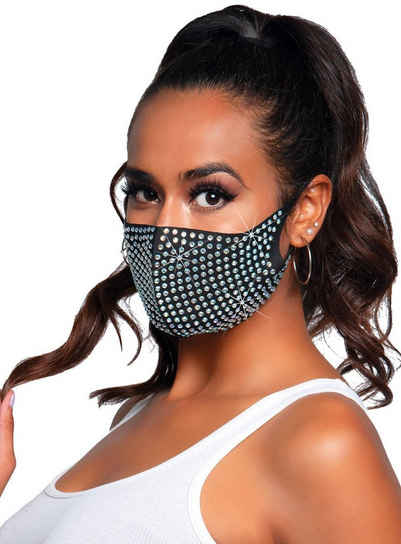 Leg Avenue Verkleidungsmaske Coco Mundschutz Maske, Gesichtsmaske mit einem Zauber von Glitzer
