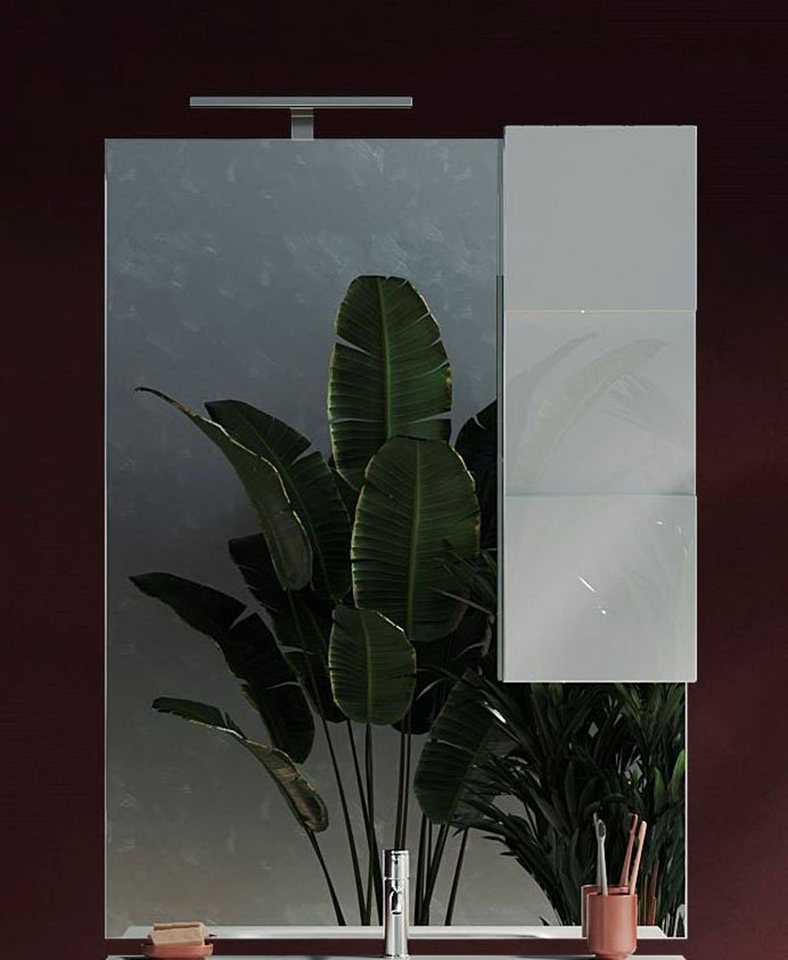 welltime Spiegelschrank Dama Badspiegelschrank mit 1 Tür, inkl. Beleuchtung  LED, Breite 80