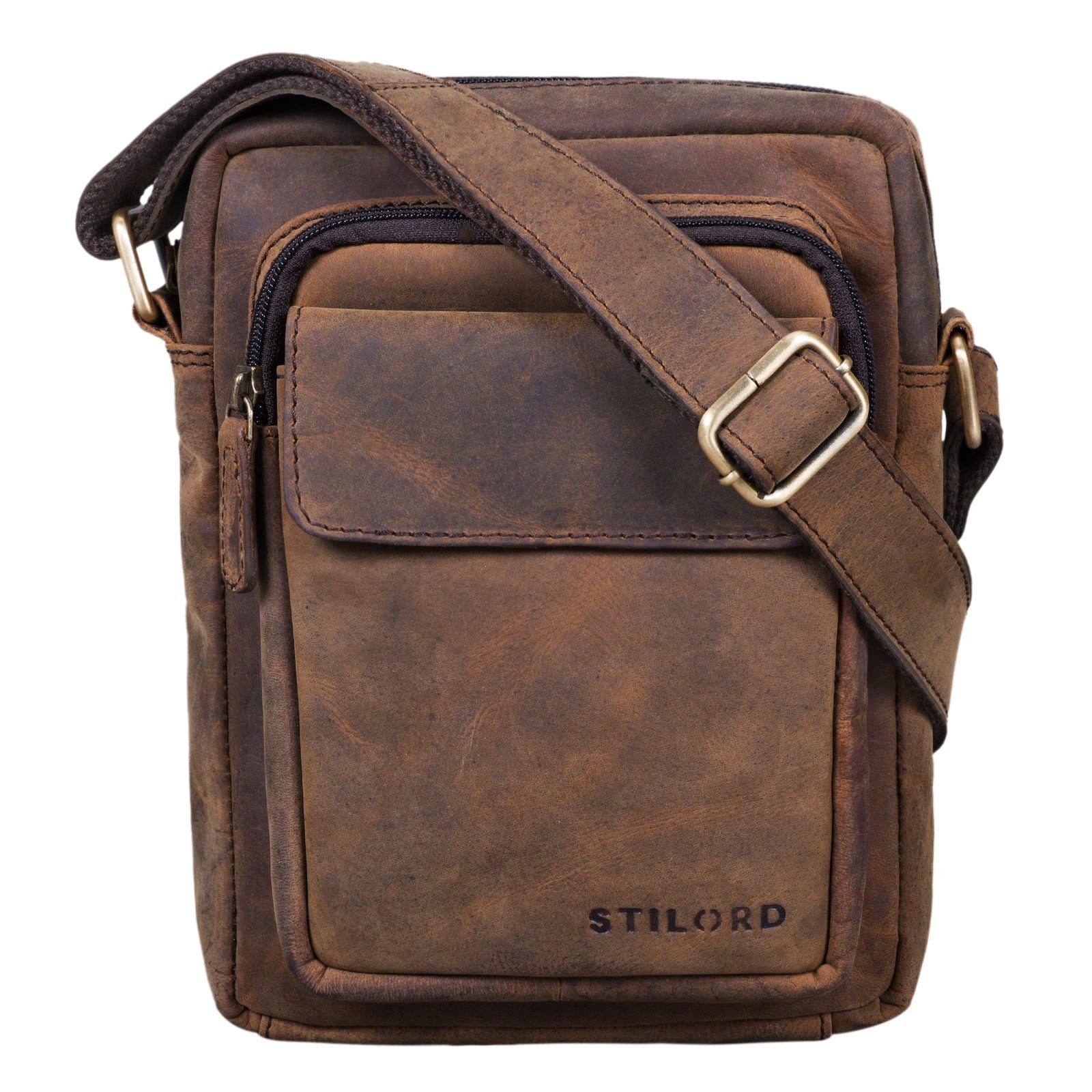 Schultertasche "Jannis" Leder Umhängetasche Männer klein