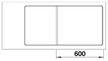 Blanco Granitspüle AXIA III 6 S-F, eckig, 50/99 cm, (1 St), inklusive Esche-Compound-Brückenschneidebrett und Multifunktionsschale