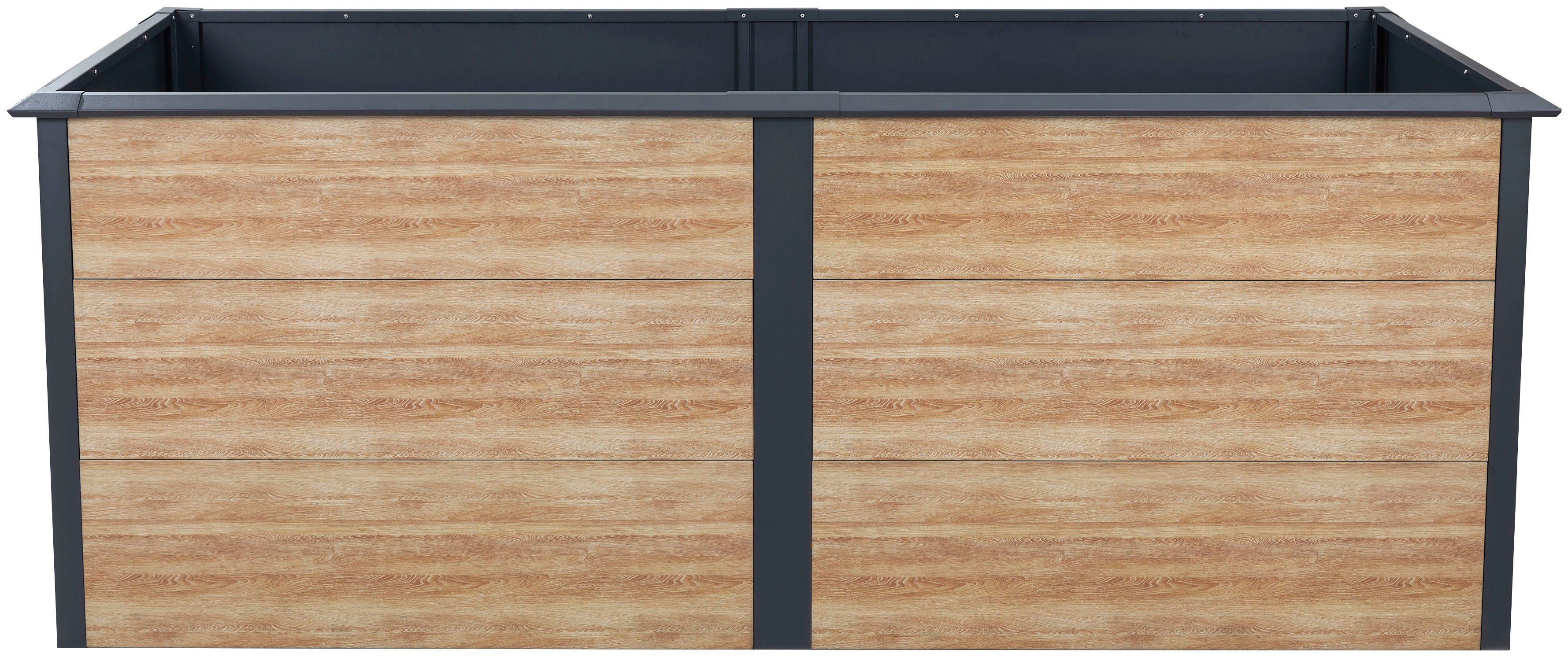 WESTMANN Hochbeet Metall Hochbeet Primus-Multi XL, Holzoptik, 200x100x77 cm