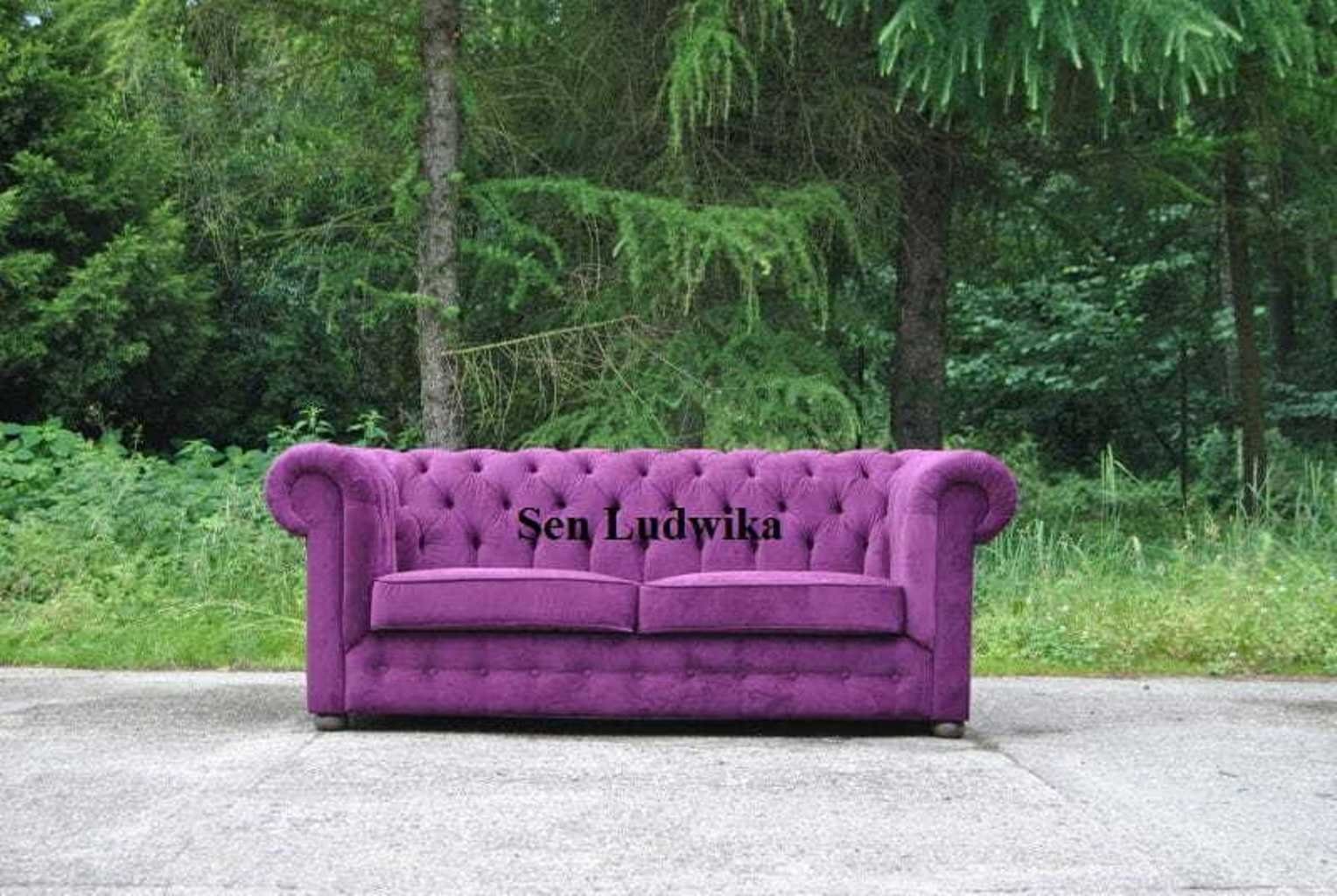 Design JVmoebel XXL Englische Polster Sitzer Couch Chesterfield-Sofa, 3 Sofa